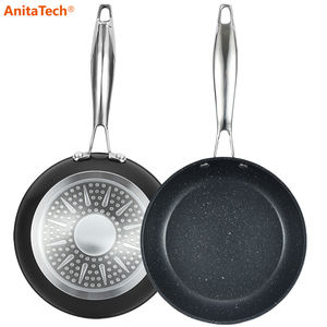 Juego de Utensilios de Cocina Antiadherentes de Acero Inoxidable de 8, 10 y 12 Pulgadas con Tapa de Vidrio, Juego de Sartenes - Product Image 2