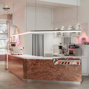 Cafetería de Lujo y Mostrador de Té de Burbujas |   Diseño de Quiosco de Café Personalizado |   Fabricante de Muebles de Exhibición, Decoración para Cafeterías - Product Image 1