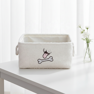 Panier de rangement pour enfants en tissu de coton doux et moderne, bac rectangulaire coloré pour organiser les jouets, les livres ou les peluches - Sûr et écologique - Product Image 6