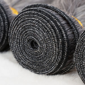 Пучки человеческих волос, выровненные кутикулы, remy человеческие волосы, смешанные цвета # 1b # серый натуральный 100 грамм в упаковке - Product Image 6