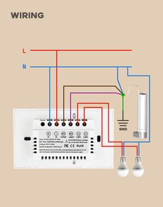 XZJ 2025 Tuya WIFI ตัวควบคุมมอเตอร์เดี่ยว 110V/220V ไม่ต้องใช้ฮับ ติดตั้งง่ายแบบ DIY สวิตช์ไฟอัจฉริยะแบบกระจก 2 ช่อง - Product Image 4