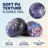 Jouet anti-stress en PU en forme de chignon, personnalisable avec logo imprimé en couleur et emballage de présentation pour la vente au détail