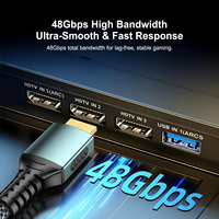 Câble HDMI 2.1 tressé de qualité supérieure 48 Gbps 8K 60Hz 4K 120Hz Mâle-Mâle pour Ordinateur Portable, Console de Jeu, Projecteur