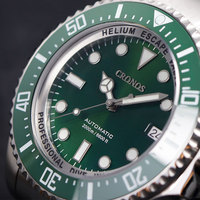 Montre de plongée automatique mécanique professionnelle pour homme Helium Escape Expert 2000M étanche avec mouvement NH35