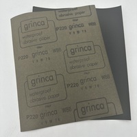 Papier abrasif de polissage imperméable noir à revêtement fermé, liant en résine synthétique de carbure de silicium personnalisé de la marque GRINCA, P60-P2000