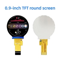 Modul LCD TFT 0.9 Inci Resolusi 128x128 Kompatibel dengan RGB SPI Bundar Kecil untuk Jam Tangan Pintar Premium
