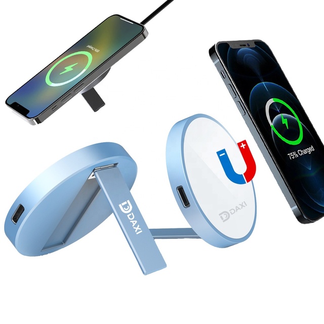 New Arrival Mobile Phone Accessories Foldable Phone Stand Magnet Wireless Charging Holder Phone 15W Magnetic Fast Charger Stand