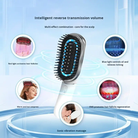 Peigne de massage capillaire portable avec thérapie par lumière rouge et bleue, micro-courant, vibration, ions négatifs, soin des cheveux, peigne électrique pour lisser les cheveux