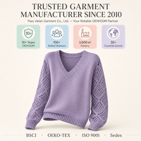 VELAN Bestsellers Pull en tricot fin à manches longues ajouré en acrylique pour femme – Collection Printemps