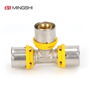 Mingshi Press brass Fittings Professional Manufacturer fitting gas pex plumbing fitting Equal tee