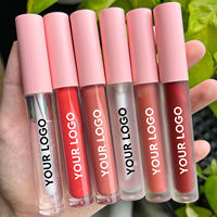 Rose givré tube mince marque privée maquillage en gros vendeur personnalisé brillant à lèvres rouge à lèvres mat rouge à lèvres bio liquide rouge à lèvres