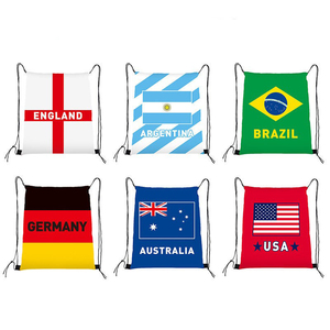 Sac à dos à cordon personnalisé avec drapeau du Brésil, en polyester Oxford, impression numérique écologique, pour sport et gym, promotionnel - Product Image 1