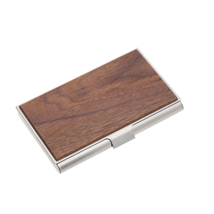 En acier inoxydable métal ultra-mince bois multi fonctionnel carte de visite banque nom de crédit porte-carte étui promotion d'entreprise cadeaux - Product Image 1