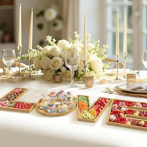 Assiette de service <span class=keywords><strong>en</strong></span> bambou à bas prix pour mariage, fête, bonbons, vaisselle, motif LOVE, assiette de service <span class=keywords><strong>en</strong></span> bambou pour restaurant - Product Image 2