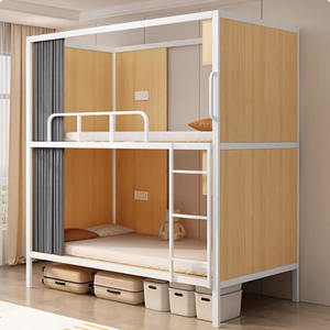 Современное трехуровневое стальное металлическое общежитие, двухъярусная кровать, легкая сборка, трехслойные больничные кровати для школьных апартаментов и отелей - Product Image 3