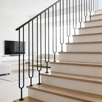 Nouvelle conception moderne, balustrade de balcon en métal noir ajouré, garde-corps d'escalier intérieur en fer forgé pour appartement