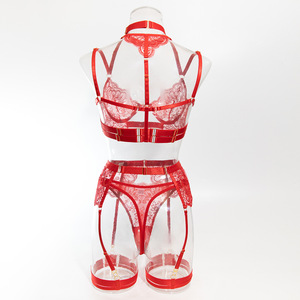 Nouvelle Collection 2026 : Ensemble de Lingerie Sexy 4 Pièces pour Femme – <span class=keywords><strong>Soutien</strong></span>-<span class=keywords><strong>Gorge</strong></span>, Jarretière et Culotte <span class=keywords><strong>en</strong></span> Dentelle Broderie Florale de Luxe - Product Image 4