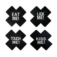Vente en gros de pastilles de mamelon jetables pour femmes, seins croisés, adhésifs, couverture de mamelon Sexy noir
