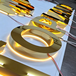 Enseigne de marque commerciale personnalisée en lettres en relief éclairées par LED en acrylique 3D et acier inoxydable pour usage en bureau/boutique - Product Image 4