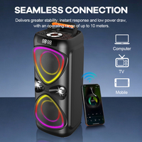 Effet lumineux LED RVB à double cornet pour enceinte portable avec batterie 3000-5000 mAh pour home cinéma et utilisation en extérieur