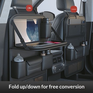 Organisateur universel pour dossier de siège de <span class=keywords><strong>voiture</strong></span>, sac suspendu avec étagère avant/arrière et petite table intégrée, <span class=keywords><strong>gadget</strong></span> pour <span class=keywords><strong>voiture</strong></span>, sans matériau - Product Image 4