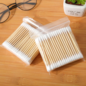 Bastoncini di cotone di bambù a doppia testa Stick 100 pz/borsa strumenti per il trucco orecchio boccioli di legno tampone di cotone in legno - Product Image 5