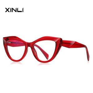 XINLI2166 Classic Cat Eye Optical <b>Glasses</b> for Women Large Frame Red with TR90 Material for <b>Reading</b> and Computer Use - Product Image 4