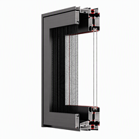 Fenêtre coulissante en aluminium à rupture de pont thermique avec moustiquaire de sécurité en acier inoxydable, verre double vitrage antivol pour villa