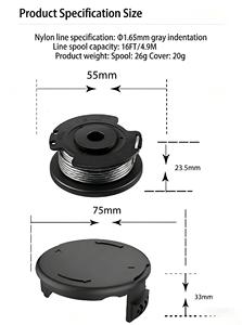 4PKG F016800385 F016800569 หัวตัดสายเอ็นตัดหญ้า ขนาด 1.6 มม./4.9 ม. (16 ฟุต) สำหรับเครื่องตัดหญ้าแบบสายเอ็น รุ่น Art 23SL Art 26SL ระบบป้อนอัตโนมัติ - Product Image 4