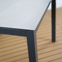 Table de banquet en verre de bonne qualité métal aluminium extérieur jardin noir