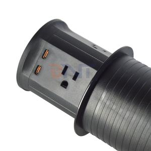 <span class=keywords><strong>Prise</strong></span> de table hydraulique américaine 4 prises IP44 avec prises escamotables automatiques en alliage d'aluminium et ports USB Type-C - Product Image 5