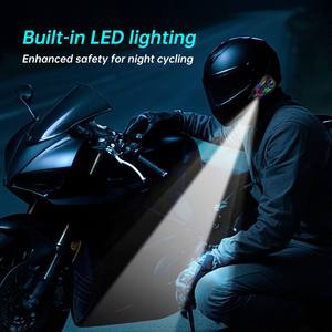Casco de Motocicleta Y10 MAX con Efectos de Iluminación RGB Coloridos, Resistente al Agua IPX6, Asistente de Voz, Auriculares Inalámbricos con Intercomunicador Bluetooth - Product Image 3