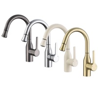 Nouvelle conception de tête de pulvérisation flexible pour eau chaude et froide avec rotation à 360° °   Robinet de lavabo de salle de bain en acier inoxydable rétractable à bec pivotant