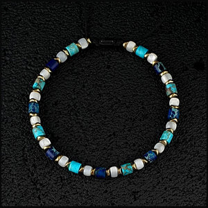 Turquoise Moederparel Geknoopte Macramé Armband Handgemaakt Circulaire Setting Natuurlijke Staal Kleur Plating Door Derde Partij Gecertificeerd - Product Image 3