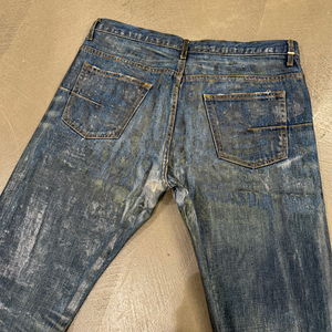 Custom Wholesale Vintage Waxed Jeans <b>Men</b> Flare Pants Streetwear Slim Fit Black Bootcut Blue Denim Stack Jeans for <b>Men</b> - Product Image 5