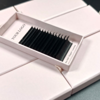 Extensions de cils individuels volume faites à la main, épaisseurs 0.05 0.07, plateaux d'extensions de cils en cachemire, cils Easy Fan, vente en gros