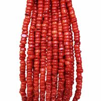 Vente Flash Perles de Corail Rouge Naturel pour la Fabrication de Bijoux DIY Perles en Vrac Teintées en Forme de Roue Perles de Corail Bambou Marin Longueur Environ 38cm 1936675