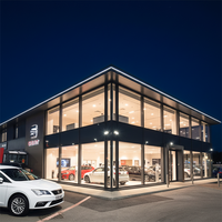Bâtiment préfabriqué en structure métallique pour entrepôt, showroom préfabriqué, showroom automobile 4S, entrepôt