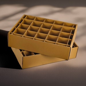 Sóng Kraft Rượu Thủy Tinh bao bì các tông hiển thị hộp vận chuyển thùng <span class=keywords><strong>carton</strong></span> lớn chèn bia rượu hộp đóng gói để di chuyển - Product Image 1