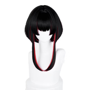 Perruque synthétique Ahri noire et <span class=keywords><strong>rouge</strong></span> mélangée de 40 cm, longueur moyenne, pour cosplay LOL League of Legends, idéale pour les fêtes d'Halloween et <span class=keywords><strong>l</strong></span>'anime, vente <span class=keywords><strong>en</strong></span> gros - Product Image 2