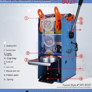 <b>Wheel</b> 90/95 Caliber Semi-Automatic 220V Heat Sealing Machine for <b>Plastic</b> Milk Tea/Soybean Cups/Bottles Easy Heat Sealing Sealing - Product Image 3