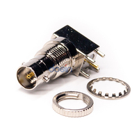 Conector BNC Hembra de 75 Ohmios en Ángulo Recto para Montaje en Panel PCB para Sistema de Cámara CCTV DVR