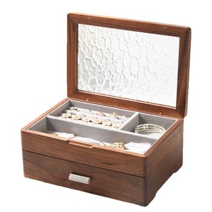 Black Walnut Wood Double Layer Jewelry <b>Box</b> With Drawers Magnetic Closure For Necklaces Rings <b>Earrings</b> Bracelets Watches Glasses - Product Image 2