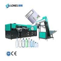 Máquina de Moldeo por Extrusión y Soplado Automática de 9 Cavidades para Botellas de Agua de Plástico PET con Sopladora de Botellones de Agua Festo
