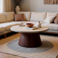 Ensemble de tables basses compactes de style Wabi-sabi, modernes et minimalistes, en pierre naturelle, pour petits appartements