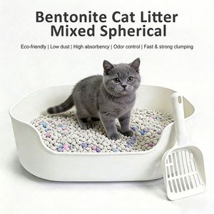 Wholesale Super Absorbent Gray <b>White</b> Spherical <b>Sand</b> Agglomeration Rapid Agglomeration Deodorant Factor cat Litter - Product Image 1