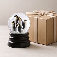 Boule à neige personnalisée avec animaux, souvenir de voyage, boule à neige personnalisée avec pingouin, boule à neige personnalisée avec votre propre personnage, cadeau de Noël