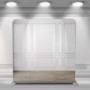 خلفية زهور بيضاء لحفلات الزفاف، شاشة عرض من القماش المشدود مزدوجة الجوانب مع إطار ألومنيوم وحامل خلفية على شكل غطاء وسادة - Product Image 2