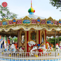 Grand manège à chevaux pour parc d'attractions extérieur, fête foraine, aire de jeux, parc de divertissement, machine de jeu pour enfants, à vendre