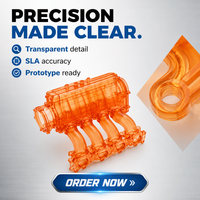 Prototype de collecteur d'admission en résine imprimé en 3D SLA, transparent, pour test de flux par stérolithographie, R&D automobile, OEM personnalisé